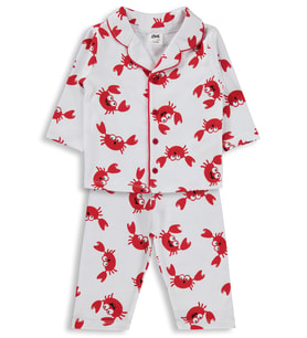 Civil Baby Yengeç Empirme 6-18 Ay Pijama Takımı - Beyaz