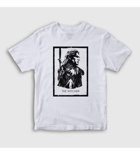 Presmono Unisex Çocuk Beyaz Poster Dizi Witcher T-Shirt 325589tt