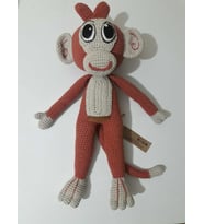 Kukuli Maymun Amigurumi Organik Oyuncak