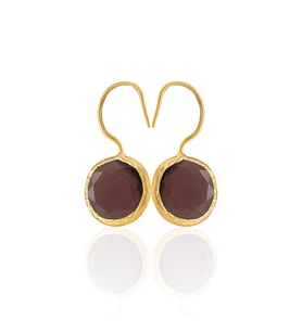 Kadir Jewellery 22 Ayar Altın Kaplama Kadın Taşlı Küpe -El İşçiliği Ve Hipoalerjenik Küpe -E01