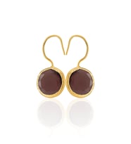 Kadir Jewellery 22 Ayar Altın Kaplama Kadın Taşlı Küpe -El İşçiliği Ve Hipoalerjenik Küpe -E01