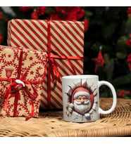 Noel Baba Tasarımlı Yılbaşı Kupa Bardak - Noel Baba Kupa