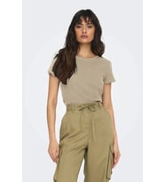 Only ONLCARLOTTA S/S TOP JRS NOOS Bej Kadın T-Shirt 15256154