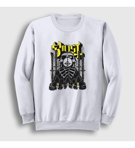 Presmono Unisex Beyaz Candles Ghost Sweatshirt 395877tt