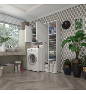Kenzlife çamaşır makinesi dolabı veronikasüpürge byz 180*126*20 banyo arkalıksız raflı (Karışık)