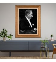 Altın Varaklı Paspartulu Çerçeveli Tablo rv1266
