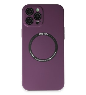 Pilelistore   iPhone 12 Pro Kılıf Jack Magneticsafe Lens Silikon - Mürdüm