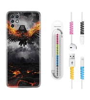 INFINIX Note 11 Pro Note 10 Hot 9 Play Kılıf Kablo Koruma Spiral Silikon Ateş Kartalı 1766