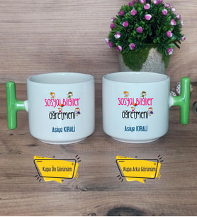 Sosyal Bilgiler Öğretmeni Kupa Bardak T Yeşil Kulplu Öğretmenler Günü Hediyesi
