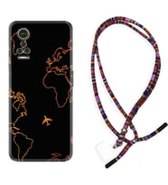 General Mobile GM 21 Pro GM 22 Pro Plus Kılıf Boyun Asklı Rasta Silikon Harita ve Uçak 1777