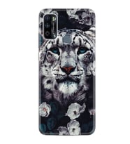 Infınıx Hot 9 Play Kılıf Resimli Desenli Baskılı Silikon Kılıf Flowers Snow Leopard 1335
