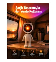Mey İthalat® Gün Batımı Projektör Lamba Astronot Görünümlü Dekoratif Masa Lambası