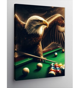Kanvas Tablo Bilardo Oynayan Kartal