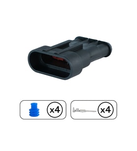 Superseal Dişi Soket 4 Pin Kablosuz