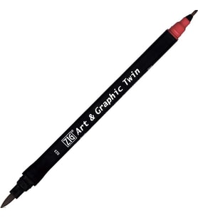 ZIG TUT-80 ART & GRAPHIC TWIN MARKER ÇİFT UCLU KALEMİ WİNE RED