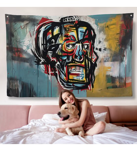 Jean Michel Basquiat'in Untitled Kafatası Duvar Örtüsü-7266