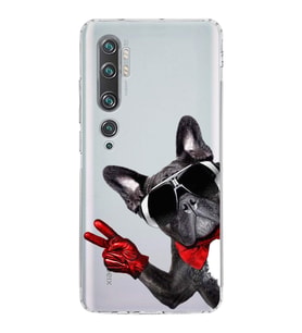 PrintiFy Xiaomi Mi Note 10 ile Uyumlu Köpek 2 Kamera Korumalı Şeffaf Kılıf