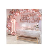 RoseGold Doğum Günü Dekorasyon Parti Seti Süsü