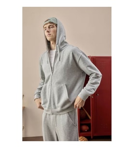 Defacto Relax Fıt Kapüşonlu İçi Yumuşak Tüylü Gri Erkek Hırka D7599AX/GR210