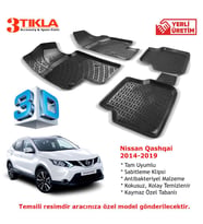 Nissan Qashqai 2014-2020 Premium 3D Havuzlu Paspas Seti