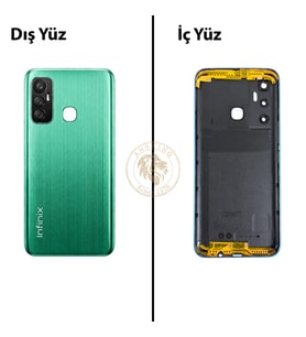 Infinix Hot 11 Yeşil Uyumlu Lensli Arka Kapak Arka Cam Batarya Pil Kapağı Lazer Kesim Back Cover