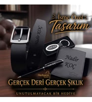 İsme Özel Premium Erkek Hediye Seti l Hakiki Deri Kemer Cüzdan Kalem Anahtarlık - Sevgiliye Eşe Babaya Arkadaşa Hediye
