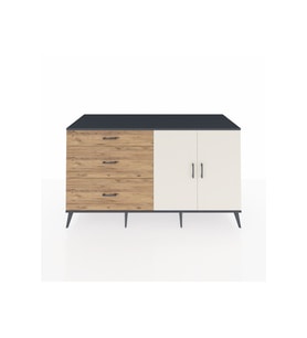 Kronos Konsol 2 Raflı 3 Çekmeceli 2 Kapaklı 176x59x99 Antrasit-Aytaşı/Çam