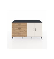 Kronos Konsol 2 Raflı 3 Çekmeceli 2 Kapaklı 176x59x99 Antrasit-Aytaşı/Çam