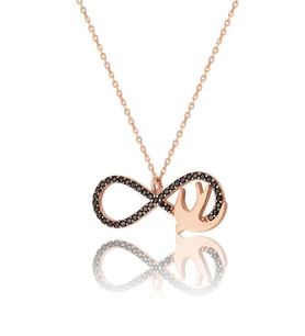 925 Ayar Gümüş Sonsuz Uçan Kırlangıç Sonsuzluk Kadın Kolye Rose-Gold Renk Tek Ebat Beden
