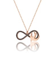 925 Ayar Gümüş Sonsuz Uçan Kırlangıç Sonsuzluk Kadın Kolye Rose-Gold Renk Tek Ebat Beden