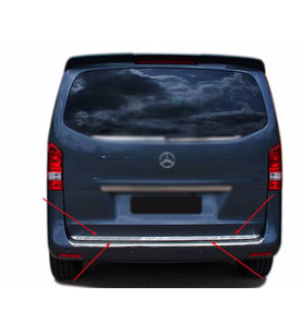 Mercedes Vito W447 Krom Alt Bagaj Çıtası 2014+ Üzeri P. Çelik