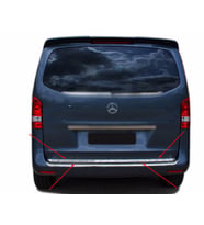 Mercedes Vito W447 Krom Alt Bagaj Çıtası 2014+ Üzeri P. Çelik