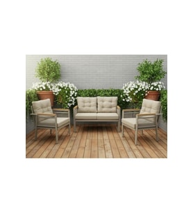 OPAL 2+1+1 (CAPPUCCİNO) Metal Gövde Balkon-bahçe-kafe,çay Seti,koltuk Takımı,oturma Grubu,ofis Koltu