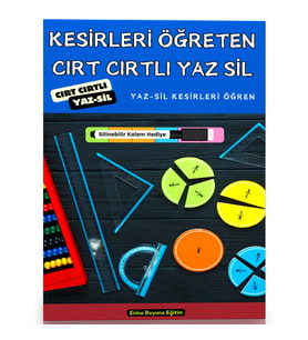 Cırt Cırtlı Kesirleri Öğreten YAZ-SİL Kitabı