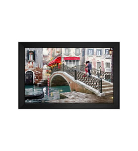 Manzara Temalı Kanvas Tablo 80 x 110 cm Siyah Çerçeve
