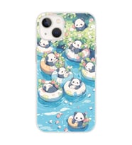Iphone 14 Plus Uyumlu Panda Tasarımlı Şeffaf Telefon Kılıfı