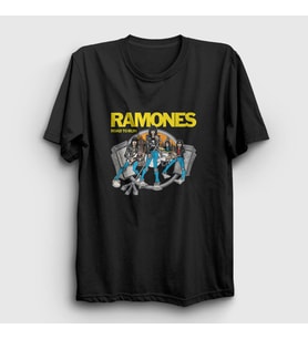 Presmono Unisex Siyah Road To Run Ramones T-Shirt 170393tt