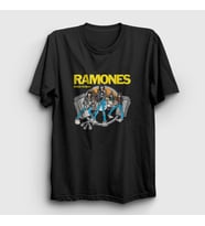 Presmono Unisex Siyah Road To Run Ramones T-Shirt 170393tt