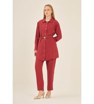FTZ Women Kadın Pantolonlu Takım Bordo 31035