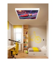Şimşek Mcqueen Avize, 60x60 Çocuk Odası Avize, 60watt, estetik kare, Yapay Zeka Tasarım Avize, Uzay