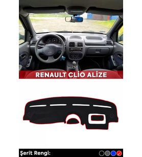 Renault Clıo Alıze 3d Torpido Koruma Kılıfı - Ön Göğüs Kaplama - Kırmızı Şerit