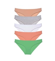 Mulvxbrf Brf02 5 Adet Süper Eko Set Likralı Kadın Slip Külot Ten Gri Beyaz Pudra Yeşil (Mulvix)