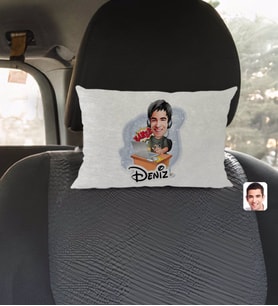 BK Gift Kişiye Özel İsimli Erkek Gamer Karikatürlü Dikdörtgen Araç Koltuk Yastığı-1