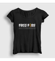 Presmono Kadın Siyah Logo V2 Free Fire T-Shirt 233718tt