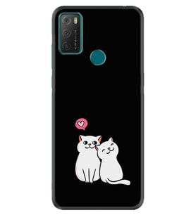 TCL 20E Kılıf Silikon Desen Love Cats 1690