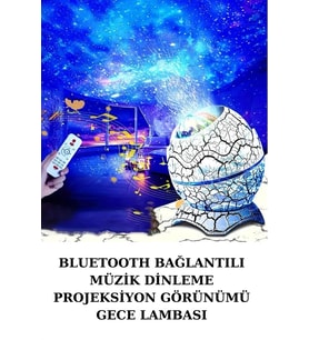 Dinozor Yumurtası Gece Masa Lambası Bluetooth Hoparlör 14 Renk Seçeneği