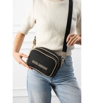 Givenza 3 Bölmeli Astarlı Kadın Çapraz Çanta (Siyah-Krem)