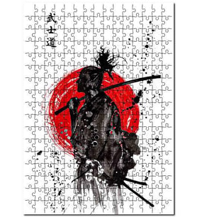 Cakapuzzle Samuray Bushido Japon Kızıl Güneş Görsel Puzzle Yapboz MDF (Ahşap) (120 Parça)