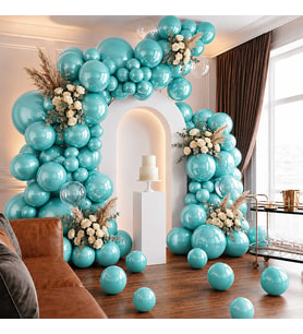 Turkuaz Renk Lateks Metalik Balon (30 cm) - 100 Adet