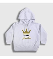 Presmono Unisex Çocuk Beyaz Backgammon King Tavla Kralı Oyun V3 Kapüşonlu Sweatshirt 416963tt (Beyaz)